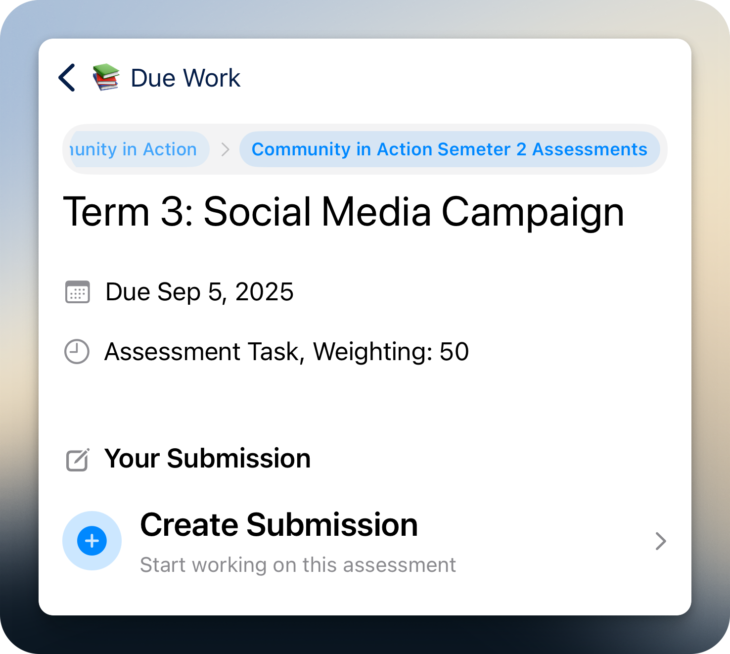 Create subject sub-menu