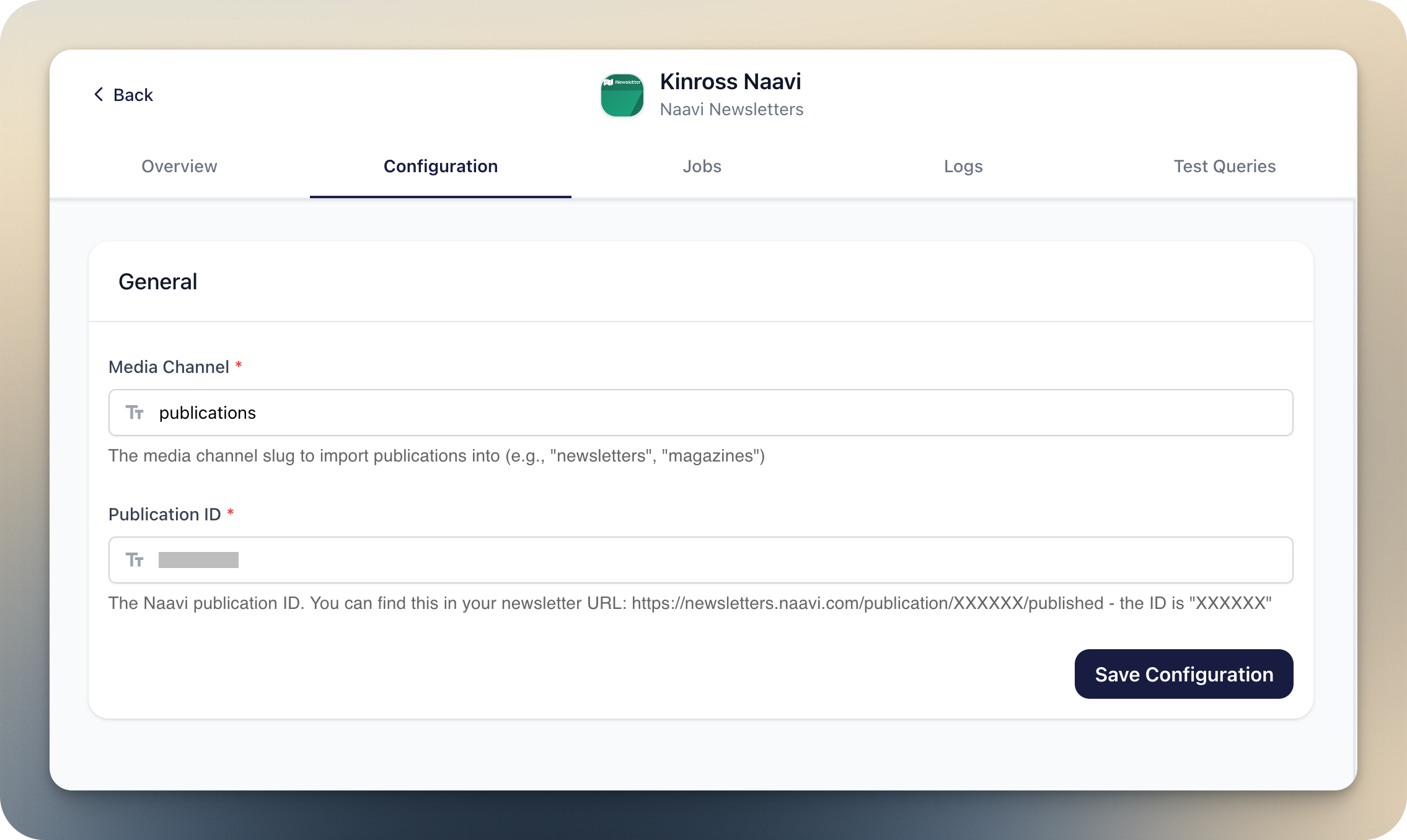 Naavi Configuration Form